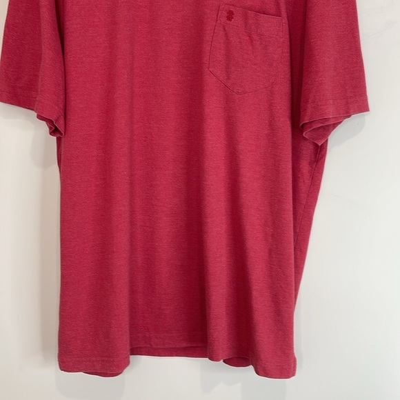 Izod Mens Short Sleeve Pocket Golf Tee Classic Fit Red Logo Crewneck Size L - Picture 4 of 10